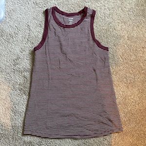 Old Navy Maroon and White Striped Tank